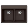 Houzer 33" Granite Composite Topmount 50/50 Double Bowl Kitchen Sink view 1
