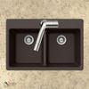 Houzer 33" Granite Composite Topmount 50/50 Double Bowl Kitchen Sink view 2
