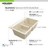 Houzer 33" Granite Composite Topmount 50/50 Double Bowl Kitchen Sink view 3