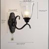 ZJZTD Pull Chain Wall Lamp E27 Retro Bedroom Bedside Iron and Glass Shade Wall Sconces, Black Finish view 2