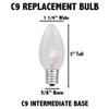 Novelty Lights 100' C9 Clear Incandescent Christmas String Light Set, Outdoor Christmas Light String, Christmas Bulbs, Roofline Light String, Outdoor String Lights, White Wire view 4