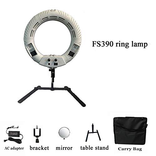 LED Ring Light Table Top Mini LED Ring Light Lighting Kit Includes12 inch Outer 38W 5500K Ring Light, Mirror, Desktop Support Stand Beauty Blog Make up Selfie Studio Portrait Video Photography