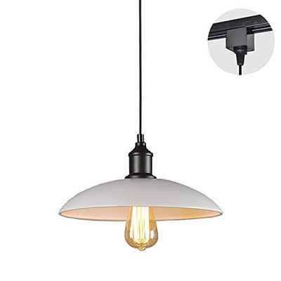 ANYE Antique Nordic Light Fixtures Minimalist White Shade Ceiling Lamp H-Type Track Light Pendants 3.2 ft Cord Pendant Light for Kitchen Dining Room Bulbs Not Included