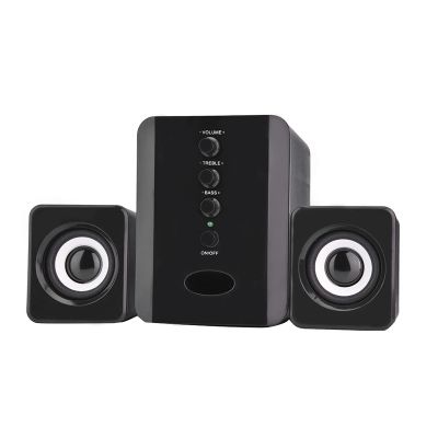 SADA D-202 Mini USB 2.1 Wired Combination Speaker Bass Music Subwoofer for Desktop Laptop Notebook Tablet PC Smart Phone (Black)