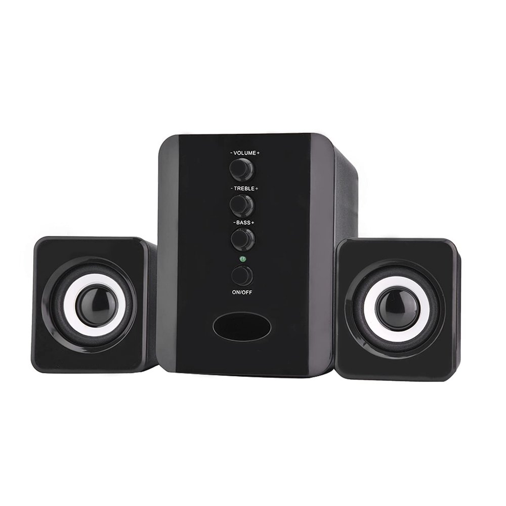 SADA D-202 Mini USB 2.1 Wired Combination Speaker Bass Music Subwoofer for Desktop Laptop Notebook Tablet PC Smart Phone (Black)