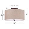 Sylvan 14" Wide Modern Oatmeal Fabric Drum 3-Light Ceiling Fixture view 4