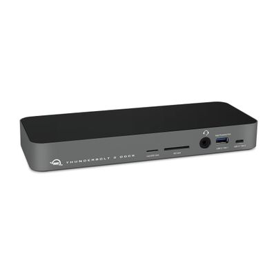 OWC 14-Port Thunderbolt Dock, 85W charging, (2) Thunderbolt 40 Gb/s (USB-C), (5) USB 3.2 Type-A, USB 3.2 (10Gb/s) Type-C, Mini DisplayPort, GbE, Audio, Single 5K or Dual 4K Displays, cable, For Mac/PC