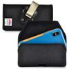 Turtleback Belt Clip Case Designed for iPhone Xs (2018) Fits with OB Pursuit, Black Nylon Holster Pouch with Heavy Duty Rotating Belt Clip, Horizontal view 1