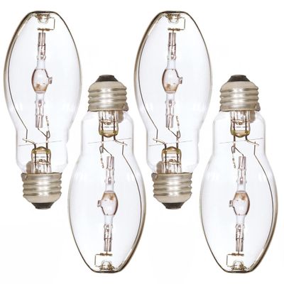 Ciata High Pressure Sodium Lights, High-Intensity Discharge Lamps, 100 Watts, 65 CRI, 4000K, 9500 Lumens, E26 Base, ED17 Shape, Metal Halide Lamps for Commercial and Retail Applications - 4 Pack