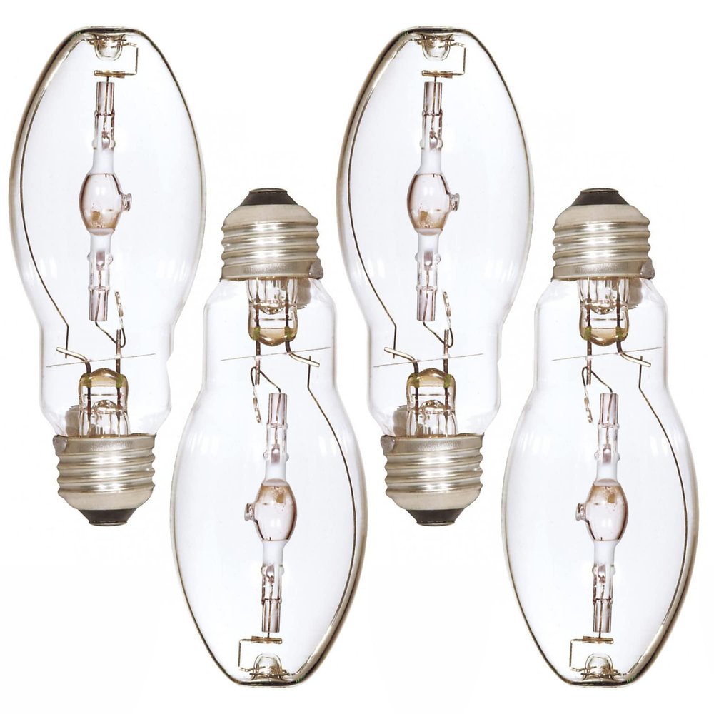 Ciata High Pressure Sodium Lights, High-Intensity Discharge Lamps, 100 Watts, 65 CRI, 4000K, 9500 Lumens, E26 Base, ED17 Shape, Metal Halide Lamps for Commercial and Retail Applications - 4 Pack