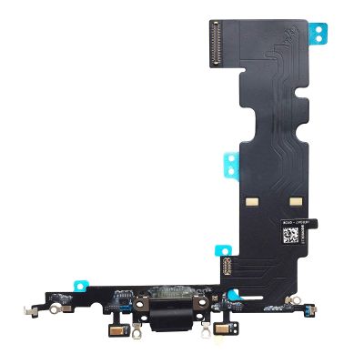 Johncase OEM Charging Port Dock Connector Flex Cable + Microphone + Cellular Antenna + Vibration Motor Connector Replacement Part Compatible for iPhone 8 Plus All Carriers (Black)