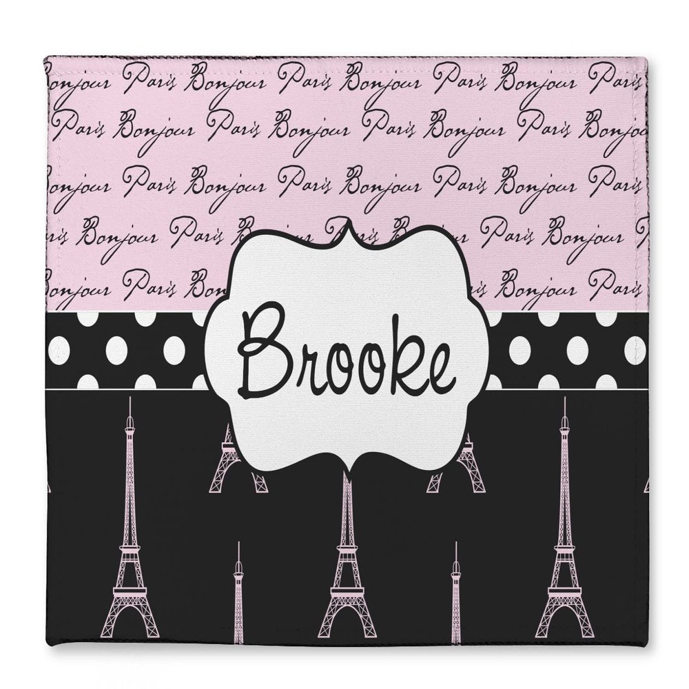 Personalized Paris Bonjour and Eiffel Tower Microfiber Screen Cleaner