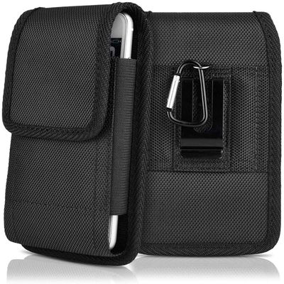 Rugged Nylon Pouch Holster for iPhone 16/15 Pro/14, Vertical Holster Belt Clip Holder Case for iPhone 13 13 Pro 16 12 Pro 16 XR Galaxy S23 S22 S24