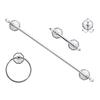 MODONA Four Piece Bathroom Accessories Set, Includes 24 Towel Bar, Robe Hook, Towel Ring, and Toilet Paper Holder  White Porcelain & Chrome - Flora Series - 5 Year Warrantee view 1