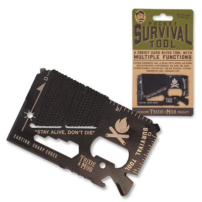 Trixie & Milo Pocket Survival Tool - Camping Accessories, Survival Tool, Wallet Tool, Credit Card Tool, Pocket Tool Set, Unique Gifts for Men, Pocket Tool, Credit Card Multitool, Survival Gear