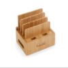 Bookaholic Bamboo Multi-Device Charging Station & Organizer - Rustic Elegant Desktop Dock for Smartphones, iPhone, iPad & Tablets - USB Compatible - Eco-Friendly view 2