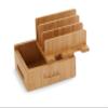 Bookaholic Bamboo Multi-Device Charging Station & Organizer - Rustic Elegant Desktop Dock for Smartphones, iPhone, iPad & Tablets - USB Compatible - Eco-Friendly view 3