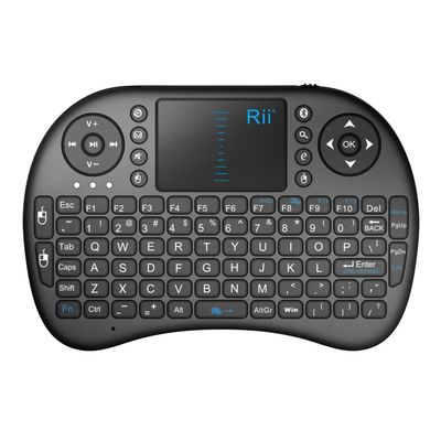 Rii i8 Mini Bluetooth Keyboard with TouchpadQWERTY Keyboard, Portable Wireless Keyboard with Remote Control for Smartphones /laptop/PC/Tablets/ Windows/Mac/ TV/Xbox/PS3/Raspberry Pi .Black