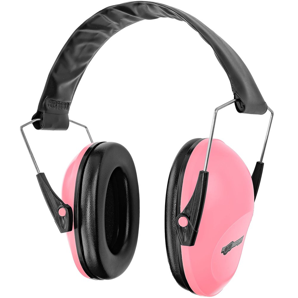 BOOMSTICK Pink Ear Muff Hearing Protection Adjustable Noise Cancelling Headphones for Loud Environments Comfortable, Durable Design
