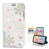 STENES Bling Case Compatible with Google Pixel 2 XL - Stylish - 3D Handmade Snow Flowers Floral Magnetic Wallet Credit Card Slots Fold Stand Leather Cover Compatible with Google Pixel 2 XL - White view 1