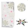 STENES Bling Case Compatible with Google Pixel 2 XL - Stylish - 3D Handmade Snow Flowers Floral Magnetic Wallet Credit Card Slots Fold Stand Leather Cover Compatible with Google Pixel 2 XL - White view 2