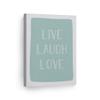 Smile Art Design Live Laugh Love Lettering Turquoise Background CANVAS PRINT Kids Room Decor Wall Art Baby Room Decor Kids Room Decor Nursery Decor Ready to Hang Made in the USA 40x30 view 1