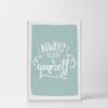 Smile Art Design Always Believe in Yourself Lettering Turquoise Background CANVAS PRINT Kids Room Decor Wall Art Baby Room Decor Kids Room Decor Nursery Decor Ready to Hang Made in the USA 36x24 view 2