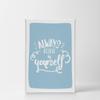 Smile Art Design Always Believe in Yourself Lettering Blue Background CANVAS PRINT Kids Room Decor Wall Art Baby Room Decor Kids Room Decor Nursery Decor Ready to Hang Made in the USA 12x8 view 2