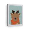 Smile Art Design Cute Deer Winter Theme Turquoise Background CANVAS PRINT Kids Room Decor Wall Art Baby Room Decor Kids Room Decor Nursery Decor Ready to Hang Made in the USA 17x11 view 1