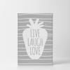 Smile Art Design Live Laugh Love Cute Lettering Gray Background CANVAS PRINT Kids Room Decor Wall Art Baby Room Decor Kids Room Decor Nursery Decor Ready to Hang Made in the USA 40x30 view 2