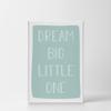 Smile Art Design Dream Big Little One Lettering Turquoise Background CANVAS PRINT Kids Room Decor Wall Art Baby Room Decor Kids Room Decor Nursery Decor Ready to Hang Made in the USA 36x24 view 2