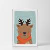 Smile Art Design Cute Deer Winter Theme Turquoise Background CANVAS PRINT Kids Room Decor Wall Art Baby Room Decor Kids Room Decor Nursery Decor Ready to Hang Made in the USA 40x30 view 2