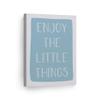 Smile Art Design Enjoy The Little Things Lettering Blue Background CANVAS PRINT Kids Room Decor Wall Art Baby Room Decor Kids Room Decor Nursery Decor Ready to Hang Made in the USA 40x30 view 1