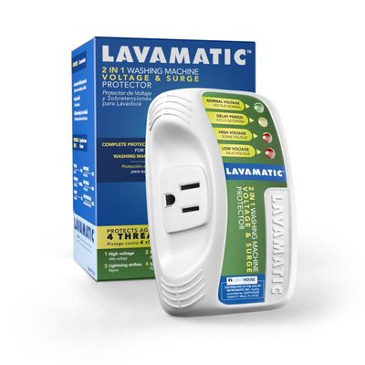 Lavamatic WS-10521 Electronic Voltage & Surge Protector for Front and Top Load Washers - Protect Your Washing Machine Against High and Low Voltage, Brownouts and Spikes ((1) Piece)