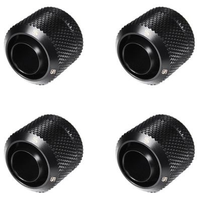 Barrow G1/4" to 3/8" ID, 1/2" OD Compression Fitting for Soft Tubing, Black, 4-Pack