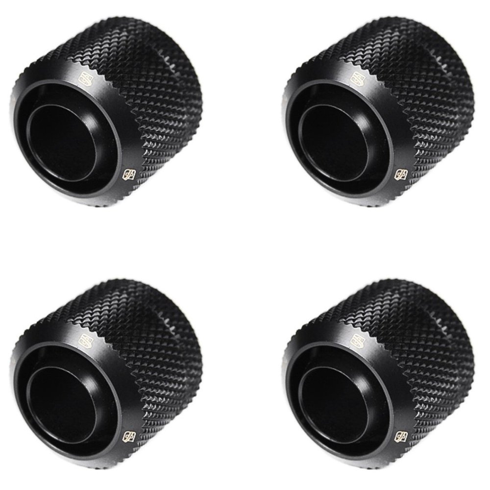 Barrow G1/4" to 3/8" ID, 1/2" OD Compression Fitting for Soft Tubing, Black, 4-Pack