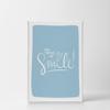 Smile Art Design You Make Me Smile Lettering Blue Background CANVAS PRINT Kids Room Decor Wall Art Baby Room Decor Kids Room Decor Nursery Decor Ready to Hang Made in the USA 12x8 view 2