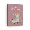Smile Art Design Hi Alpaca! Lettering and Cute Illustration Pink Background CANVAS PRINT Kids Room Decor Wall Art Baby Room Decor Kids Room Decor Nursery Decor Ready to Hang Made in the USA 28x19 view 1