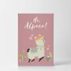 Smile Art Design Hi Alpaca! Lettering and Cute Illustration Pink Background CANVAS PRINT Kids Room Decor Wall Art Baby Room Decor Kids Room Decor Nursery Decor Ready to Hang Made in the USA 28x19 view 2