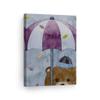 Smile Art Design Cute Bear Umbrella Painting Gray Background Autumn Theme CANVAS PRINT Kids Room Decor Wall Art Baby Room Decor Kids Room Decor Nursery Decor Ready to Hang Made in the USA 22x15 view 1