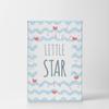 Smile Art Design Little Star Lettering Blue and White Background CANVAS PRINT Kids Room Decor Wall Art Baby Room Decor Kids Room Decor Nursery Decor Ready to Hang Made in the USA 36x24 view 2