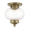 Harbor - 1 Light Flush Mount in Coastal Style - 9.5 Inches Wide by 9.75 Inches high-Antique Brass Finish view 1