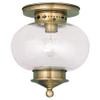 Harbor - 1 Light Flush Mount in Coastal Style - 9.5 Inches Wide by 9.75 Inches high-Antique Brass Finish view 2