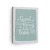 Smile Art Design Good Things Take Time Lettering Turquoise Background CANVAS PRINT Kids Room Decor Wall Art Baby Room Decor Kids Room Decor Nursery Decor Ready to Hang Made in the USA 22x15 view 1