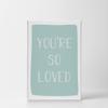 Smile Art Design You're So Loved Lettering Turquoise Background CANVAS PRINT Kids Room Decor Wall Art Baby Room Decor Kids Room Decor Nursery Decor Ready to Hang Made in the USA 36x24 view 2