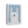 Smile Art Design Cute Rabbit Blue Background CANVAS PRINT Kids Room Decor Wall Art Baby Room Decor Kids Room Decor Nursery Decor Ready to Hang Made in the USA 28x19 view 1