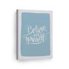Smile Art Design Believe in Yourself Lettering Blue Background CANVAS PRINT Kids Room Decor Wall Art Baby Room Decor Kids Room Decor Nursery Decor Ready to Hang Made in the USA 12x8 view 1