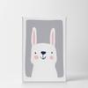 Smile Art Design Cute Rabbit Blue Background CANVAS PRINT Kids Room Decor Wall Art Baby Room Decor Kids Room Decor Nursery Decor Ready to Hang Made in the USA 22x15 view 2