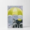 Smile Art Design Cute Raccoon Umbrella Painting Gray Background Autumn Theme CANVAS PRINT Kids Room Decor Wall Art Baby Room Decor Kids Room Decor Nursery Decor Ready to Hang Made in the USA 12x8 view 2