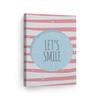 Smile Art Design Let's Smile Lettering Pink and White Background CANVAS PRINT Kids Room Decor Wall Art Baby Room Decor Kids Room Decor Nursery Decor Ready to Hang Made in the USA 12x8 view 1
